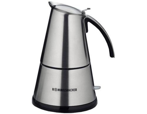 Rommelsbacher Espresso Kocher 20.EKO 366/E fr 3 oder 6 Tassen Espresso, Edelstahl