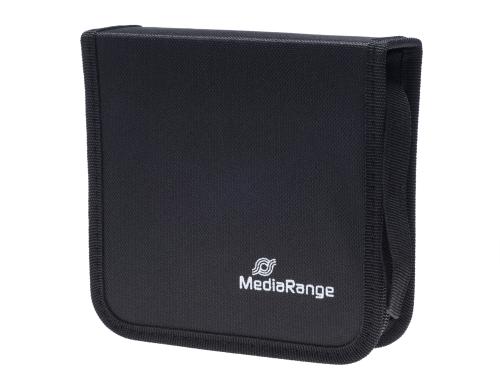 Mediarange CD-Tasche fr 24 CDs, schwarz robuster Reissverschluss, Tragschlaufe