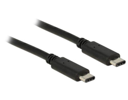 USB2.0-Kabel TypC-TypC: 1m, schwarz max. 480Mbps, Typ-C Stecker beidseitig