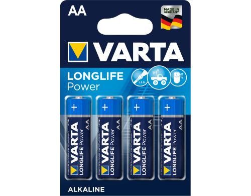 VARTA Longlife Power AA, 1.5V, 4Stk vergl. Typ LR06, MIGNON, AM3, AA