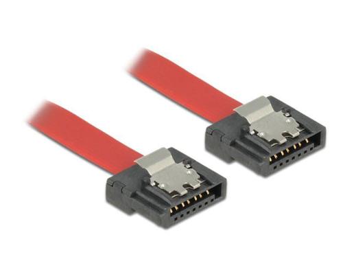 Delock SATA-3 Kabel 10 cm, Metall Clip 6 Gbps, extrem flexibel, rot