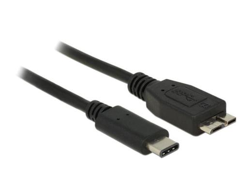 Delock USB3.1 Kabel MicroB St. - Typ-C St. 0.5m, 10Gbps, Gen2, schwarz