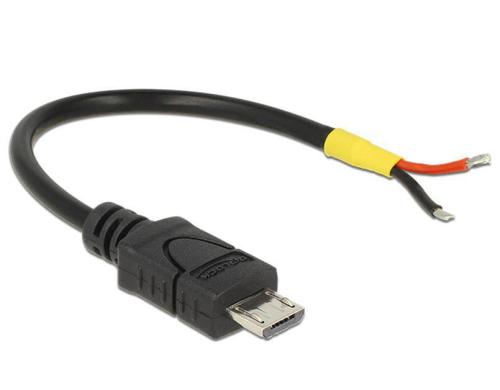 Delock USB Micro-B Kabel - 2Pol Strom, 10cm fr Raspberry Pi Stromversorgung