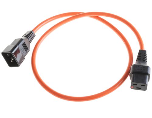 IECLock Netzkabel 1.0m orange IECLock C19 - C20, 3x1.5mm2, H05VV-F