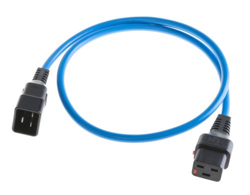 IECLock Netzkabel 1.0m blau IECLock C19 - C20, 3x1.5mm2, H05VV-F