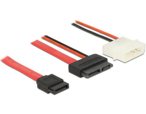 SATA2 Kabel fr Slimline Gerte(ODD), 50cm SATA+Power, 7+6 Pin Anschluss, 5 Volt Molex