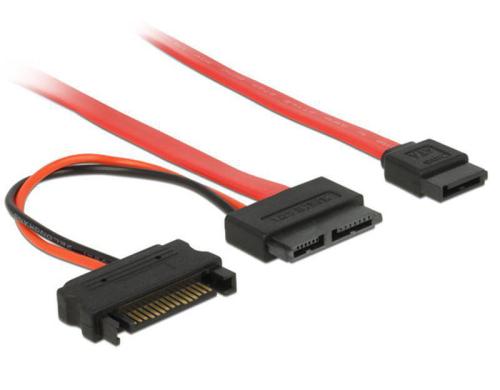 SATA2 Kabel fr Slimline Gerte(ODD), 30cm SATA+Power, 7+6 Pin Anschluss, 5 Volt SATA