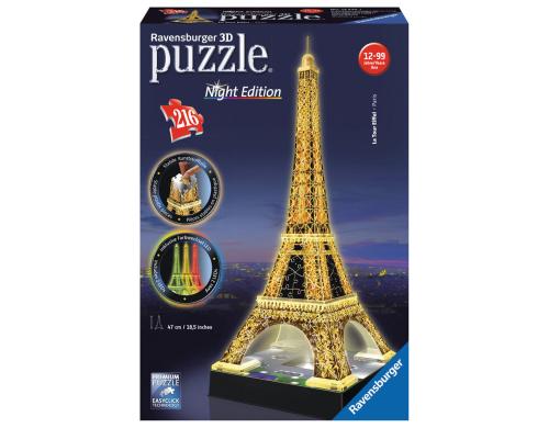 Eiffelturm bei Nacht 3D Puzzle-Bauwerke