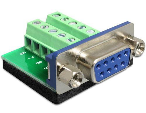 Delock Terminalblock RS232 DB9 Buchse 10 Pin Terminalblock, Pitch 3.81