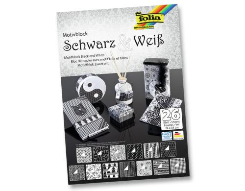 Folia Motivblock Schwarz Weiss 