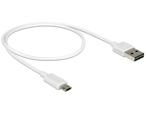 USB2.0-Kabel Easy A-MicroB: 0.5m, weiss Beide Stecker beidseitig einsteckbar