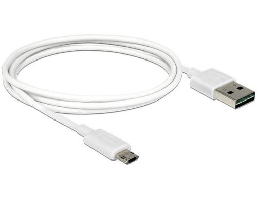 USB2.0-Kabel Easy A-MicroB: 1m, weiss Beide Stecker beidseitig einsteckbar