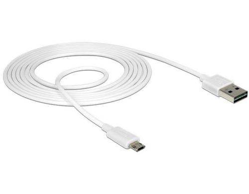 USB2.0-Kabel Easy A-MicroB: 2m, weiss Beide Stecker beidseitig einsteckbar