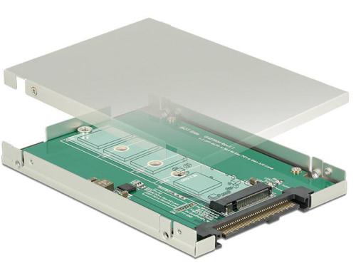 Delock M.2 zu U.2 Gehuse 2.5 9.5mm Betrieb von M.2 NVME SSD an U.2 Anschluss