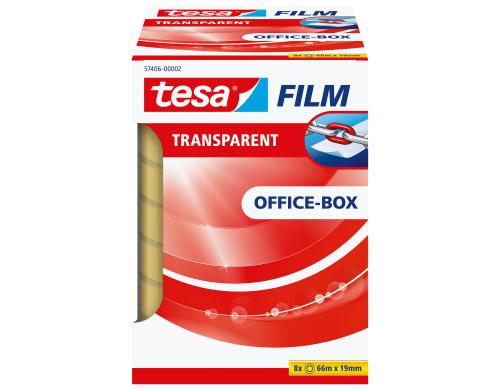 Tesa Klebeband Transparent Tesafilm 66m x 19mm, 8 Rollen