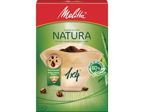 Melitta Filtertte Natura Gr.1x 4 80 Stck, ungebleicht/naturbraun