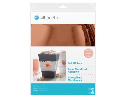 Silhouette Bedruckbare Rosgold Folie Set mit 8 Stck, selbstklebende Rckseite