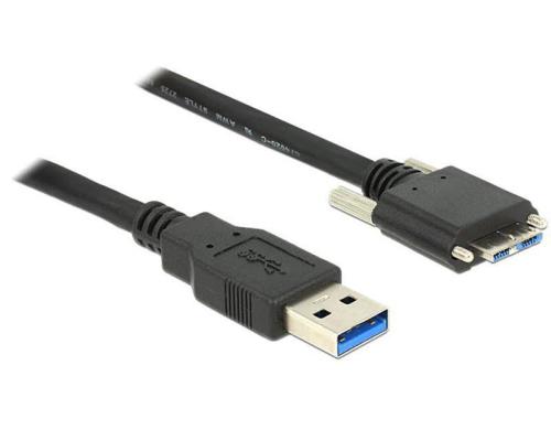 USB3.0 Kabel, 1m, A-MicroB A-Stecker auf MicroB Stecker verschraubbar