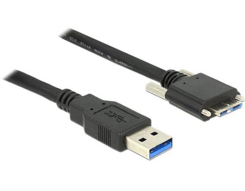 USB3.0 Kabel, 2m, A-MicroB A-Stecker auf MicroB Stecker verschraubbar