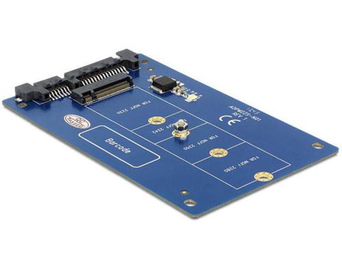 Delock M.2 zu SATA Adapter, Retail Box Betrieb von M.2 SATA SSDs an 2.5 SATA