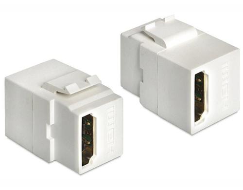 Delock Keystone Jack: HDMI Buchse-Buchse, weiss