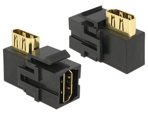 Delock Keystone Jack: HDMI Buchse-Buchse, schwarz, 90 gewinkelt