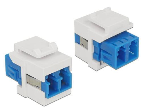 Delock Keystone Jack: LWL LC-LC Buchse-Buchse, Duplex Singlemode, blau