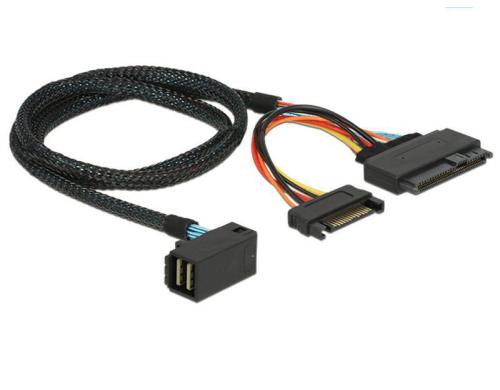 Delock SFF-8643 auf U.2 Port Kabel 75cm, untersttzt NVMe,SATA Strom,gewinkelt