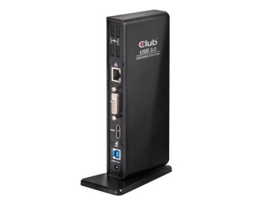 Club 3D, Dockingstation USB 3.0 Display Ausgang: HDMI, DVI, USB, RJ45, Audio