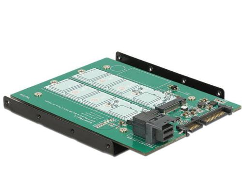 Delock M.2 zu U.2 Rahmen 2.5 1x Key-M  1xB Betrieb M.2 SSD an U.2 oder SATA Anschluss