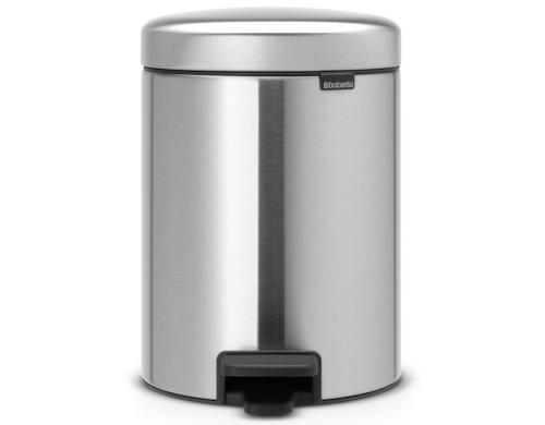 Brabantia NewIcon Treteimer 5 Liter Matt Steel, Inhalt 5 Liter, Fingerprint