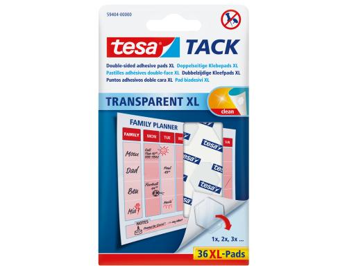 Tesa TACK XL doppelseitige Klebepads transparent, 36 Stk.