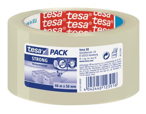 Tesa Paketband strong transparent, 66m x 50mm