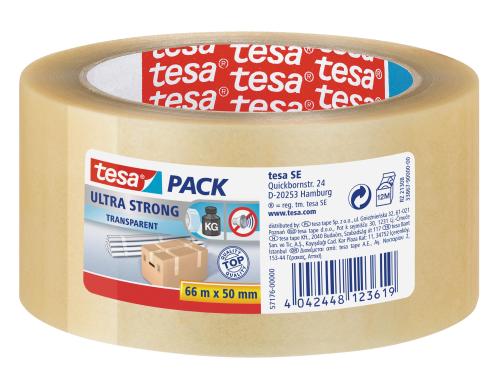 Tesa Paketband ultrastrong transparent, 66m x 50mm