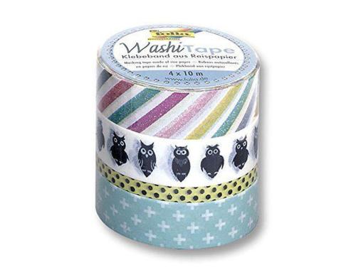 Folia Washi Tape Eulen 4er Set