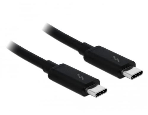 Delock USB3.1 Kabel Typ-C, Thunderbolt3 2m, 20Gbps, schwarz, bis 60Watt Strom