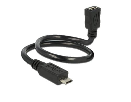 USB2.0-Shape Adapterkabel MicroB, 35cm MicroB-Stecker - MicroB-Buchse, formbar,OTG