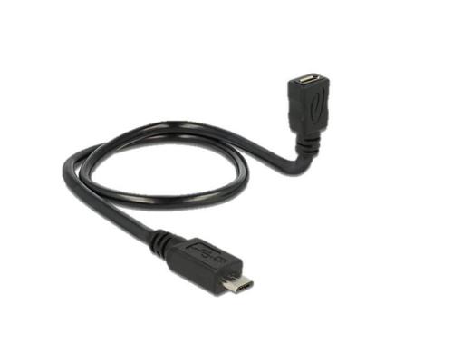 USB2.0-Shape Adapterkabel MicroB, 50cm MicroB-Stecker - MicroB-Buchse, formbar,OTG