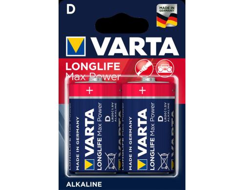 Varta Longlife Max Power D 2er Bil 