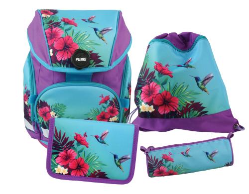 Funki Joy-Bag Tropical Schulrucksack 4-teiliges Set