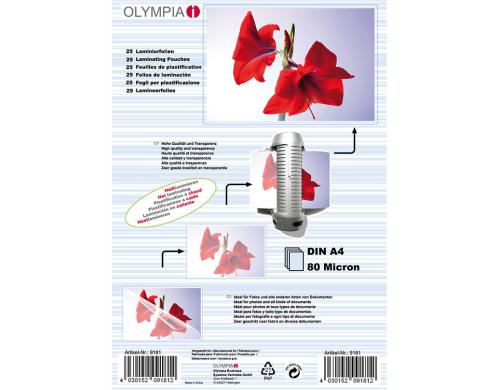 Olympia Laminierfolien DIN A4 80 Micron, Inhalt: 25 Stck