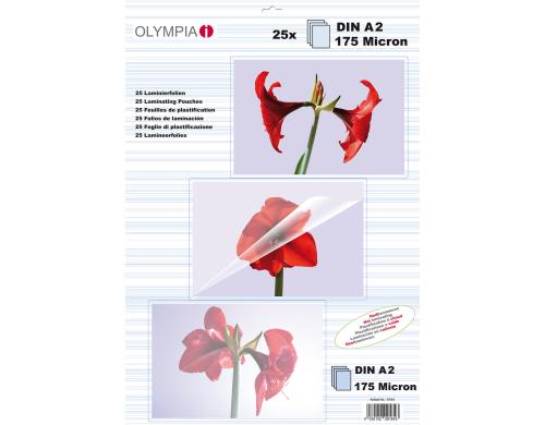 Olympia Laminierfolien DIN A2 175 Micron, Inhalt: 25 Stck