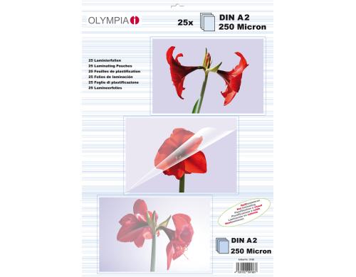 Olympia Laminierfolien DIN A2 250 Micron, Inhalt: 25 Stck