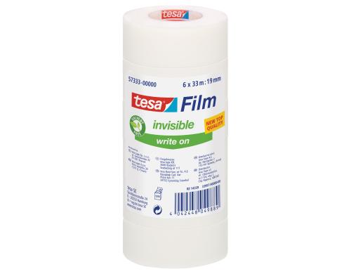 Tesa Klebeband Tesafilm invisible 33m x 19mm, 6 Rollen