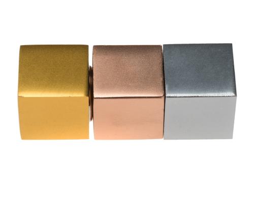 Sigel SuperDym-Magnet, Cube-Design titangrau/kupfer/gold, 11x11x11mm, 3Stk.