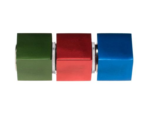 Sigel SuperDym-Magnet, Cube-Design blau/rot/grn, 11x11x11mm, 3Stk.