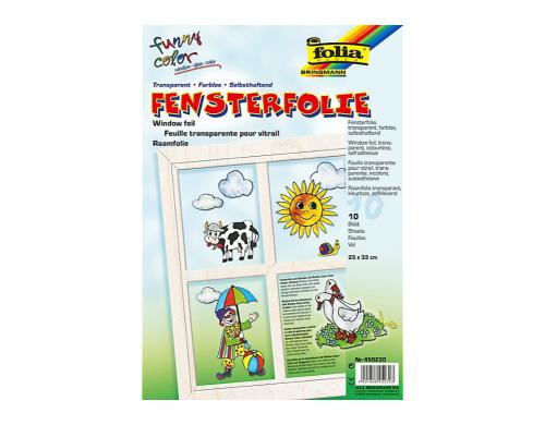 Folia Fensterfolie farblos selbsthaftend 10 Bogen, 23 x 33 cm