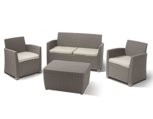 AlliBERT Corona Lounge Set Cappuccino Material: Kunststoff, Farbe: Cappuccino