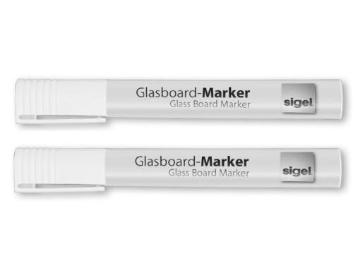 Sigel Glassboardmarker weiss Rundspitze 2-3mm