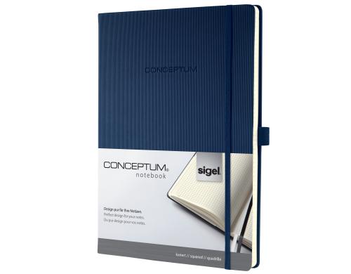 Sigel Conceptum Notizbuch Hardcover A4 194 Blatt kariert, blau